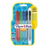 Paper Mate InkJoy™ 100 Bolígrafo retráctil de punta de bola, punta mediana de 1 mm, cuerpo translúcido en colores variados, colores de tinta variados: negro, azul, rojo y verde Paper Mate InkJoy™ 100 Bolígrafo retráctil de punta de bola, punta mediana de 1 mm, cuerpo translúcido en colores variados, colores de tinta variados: negro, azul, rojo y verde