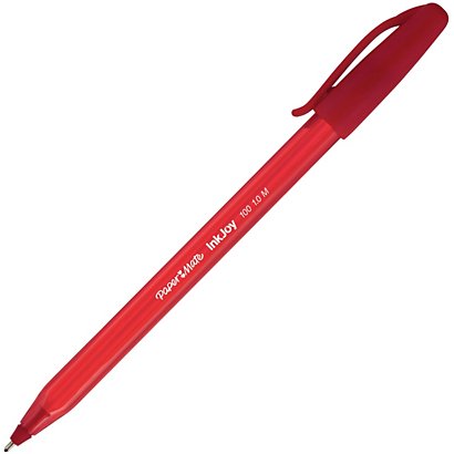 Paper Mate InkJoy 100 Penna a sfera Stick, Punta media 1 mm, Fusto rosso, Inchiostro rosso (confezione 50 pezzi) - 1
