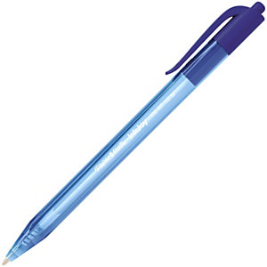 Paper Mate InkJoy 100 RT Bolígrafo retráctil de punta de bola, punta mediana de 1 mm, cuerpo azul, tinta azul