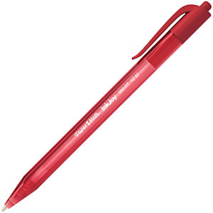 Paper Mate InkJoy 100 RT Bolígrafo retráctil de punta de bola, punta mediana de 1 mm, cuerpo rojo, tinta roja