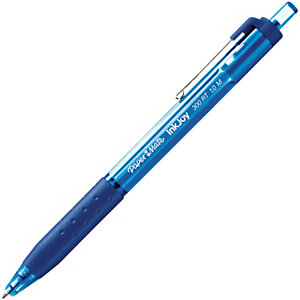 Paper Mate InkJoy 300 RT Bolígrafo retráctil de punta de bola, punta mediana de 1 mm, cuerpo azul con grip, tinta azul