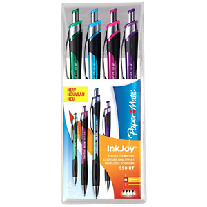 Paper Mate InkJoy 550 RT Bolígrafo retráctil de punta de bola, punta mediana de 0,7 mm, cuerpo con grip en colores surtidos, colores de tinta surtidos Paper Mate InkJoy 550 RT Bolígrafo retráctil de punta de bola, punta mediana de 0,7 mm, cuerpo con grip en colores surtidos, colores de tinta surtidos
