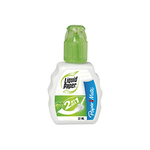 Paper Mate Liquid Paper 2 en 1 Corrector líquido, 22 ml Paper Mate Liquid Paper 2 en 1 Corrector líquido, 22 ml