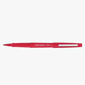 Paper Mate Nylon Flair® Penna con punta in fibra, Punta media da 1 mm, Fusto rosso, Inchiostro rosso