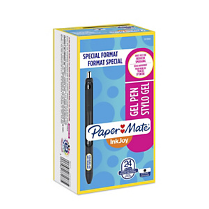 Paper Mate Offerta Risparmio InkJoy® Penna gel a scatto, Punta media da 0,7 mm, Fusto nero traslucido con grip, Inchiostro nero (confezione 20+4 pezzi) Paper Mate Offerta Risparmio InkJoy® Penna gel a scatto, Punta media da 0,7 mm, Fusto nero traslucido con grip, Inchiostro nero (confezione 20+4 pezzi)