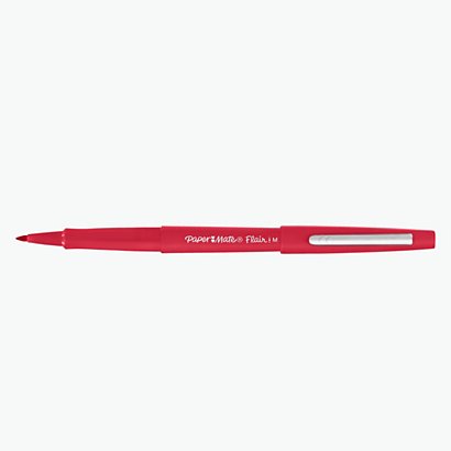 PAPER MATE Penna con punta in feltro Nylon Flair, Punta media 0,7 mm, Rosso (confezione 12 pezzi) - 1