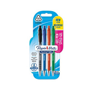 Paper Mate Penna gel a scatto FlexGrip, Punta 0,7 mm, Colori assortiti nero, blu, rosso e verde (confezione 4 pezzi) Paper Mate Penna gel a scatto FlexGrip, Punta 0,7 mm, Colori assortiti nero, blu, rosso e verde (confezione 4 pezzi)