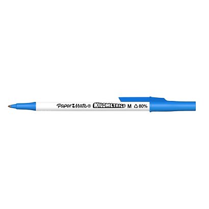 PAPER MATE Penna a sfera Kilometrico, Punta media 1 mm, Blu (confezione 50  pezzi) - Penne a Sfera Stick