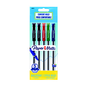 Paper Mate Penna a sfera a scatto Brite, Punta 0,7 mm, Colori assortiti (confezione 5 pezzi) Paper Mate Penna a sfera a scatto Brite, Punta 0,7 mm, Colori assortiti (confezione 5 pezzi)