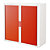 Paperflow Armoire à rideaux EasyOffice métal et polystyrène - L. 110 x H. 104  cm - Corps Blanc  - Rideaux Rouge - 1