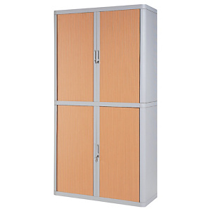 Paperflow Armoire à rideaux EasyOffice métal et polystyrène- L. 110 x H. 204 cm - Corps Gris - Ridea