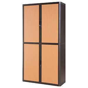 Paperflow Armoire à rideaux EasyOffice métal et polystyrène - L. 110 x H. 204 cm - Corps Noir - Ride
