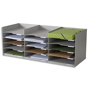 PAPERFLOW Bloc classeur 3 x 5 cases Gris pour doc 24x32 cm, capacité 500 feuilles L85,7 x H32,3 x P33 cm PAPERFLOW Bloc classeur 3 x 5 cases Gris pour doc 24x32 cm, capacité 500 feuilles L85,7 x H32,3 x P33 cm