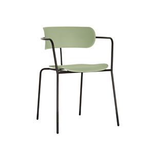 Paperflow Chaise Bistro polypropylène - Vert avec piétement Noir - Lot de 4 Paperflow Chaise Bistro polypropylène - Vert avec piétement Noir - Lot de 4