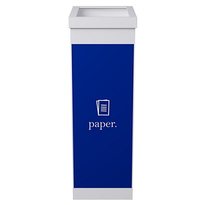 Paperflow Corbeille de tri sélectif pour le recyclage du papier 60L - Bleu corps Blanc