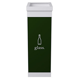 Paperflow Corbeille de tri sélectif pour le recyclage du verre 60L - Vert corps Blanc