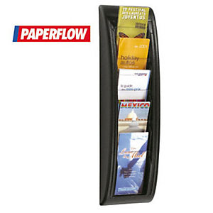 Paperflow Espositore da parete "Quick Fit" a 5 scomparti 1/3 A4 - Colore nero - Dimensioni esterne (l x p x sp) cm 18,1 x 9,5 x 65 Paperflow Espositore da parete "Quick Fit" a 5 scomparti 1/3 A4 - Colore nero - Dimensioni esterne (l x p x sp) cm 18,1 x 9,5 x 65