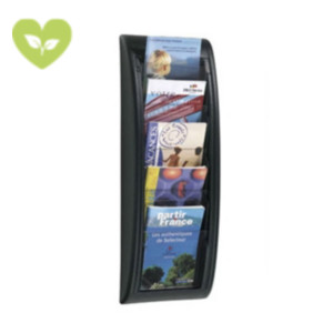 PAPERFLOW Espositore da parete "Quick Fit" a 5 scomparti A5 - Colore nero - Dimensioni esterne (l x p x sp) cm 22,8 x 9,5 x 65 PAPERFLOW Espositore da parete "Quick Fit" a 5 scomparti A5 - Colore nero - Dimensioni esterne (l x p x sp) cm 22,8 x 9,5 x 65