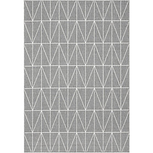 Paperflow Fénix, Alfombra decorativa para interior/exterior, 100% polipropileno, 120 x 170 cm, diseño geométrico gris