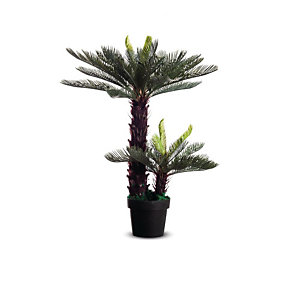 PAPERFLOW Plante artificielle H.80 cm - Composition palmier Cycas - Pot rond noir