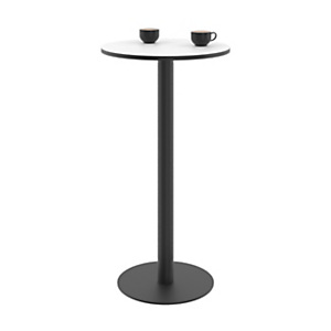 Paperflow Table haute de restauration ronde Mezzo plateau stratifié Blanc Diamètre 60 cm - Hauteur 110 cm - Pied central en acier Noir Paperflow Table haute de restauration ronde Mezzo plateau stratifié Blanc Diamètre 60 cm - Hauteur 110 cm - Pied central en acier Noir