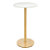 Paperflow Table Mange Debout Woody - Diamètre 60 cm - Plateau blanc, pied bois massif vernis - 1