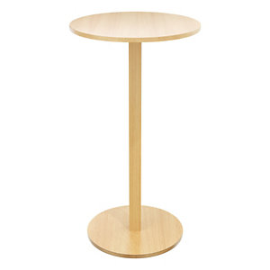 Paperflow Table Mange Debout Woody - Diamètre 60 cm - Plateau hêtre, pied bois massif vernis