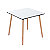 Paperflow Table de restauration carrée Palomba 80 x 80 cm - Plateau Blanc - Pieds Hêtre massif vernis - 1