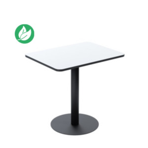 Paperflow Table de restauration rectangulaire Mezzo 60 x 80 cm - Plateau stratifié Blanc - Pied central en acier Noir Paperflow Table de restauration rectangulaire Mezzo 60 x 80 cm - Plateau stratifié Blanc - Pied central en acier Noir