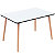 Paperflow Table de restauration rectangulaire Palomba 120 x 80 cm - Plateau Blanc - Pieds Hêtre massif vernis - 1