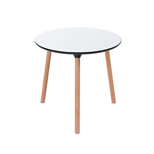 Paperflow Table de restauration ronde Palomba 80 cm - Plateau Blanc - Pieds Hêtre massif vernis Paperflow Table de restauration ronde Palomba 80 cm - Plateau Blanc - Pieds Hêtre massif vernis