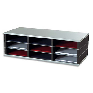 PAPERFLOW Trieur 9 cases A4 élément départ R3 - Dimensions : L75 x H23,2 x P32,8 cm coloris Noir/alu PAPERFLOW Trieur 9 cases A4 élément départ R3 - Dimensions : L75 x H23,2 x P32,8 cm coloris Noir/alu