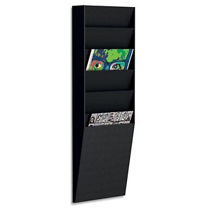 PAPERFLOW Trieur vertical à 6 cases A4 - Dimensions (lxhxp) : 23,6x71,2x8,3 cm. Coloris noir