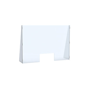 Paperflow Vitre de protection Plexiglass H.68 x L.98 x P.23,5 cm avec encoche passe documents - Epaisseur 4 mm