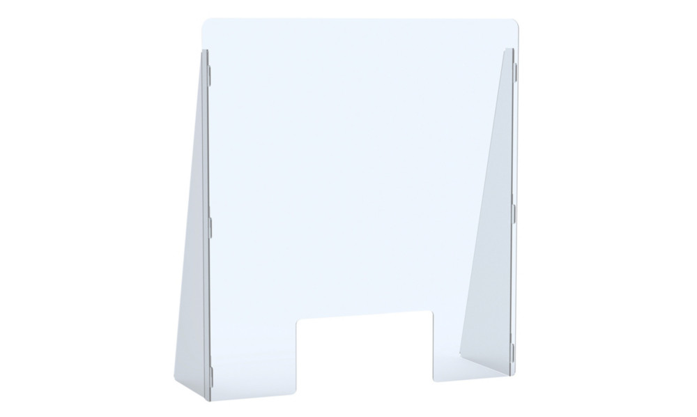 Paperflow Vitre de protection Plexiglass H.74 x L.68 x P.23,5 cm avec encoche passe documents - Epaisseur 4 mm