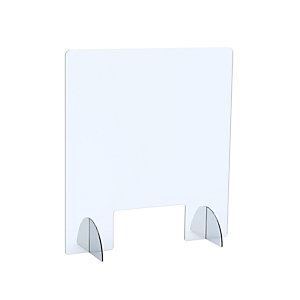 Paperflow Vitre de protection Plexiglass H.75 x L.68 x P.26 cm avec encoche passe documents - Epaiss