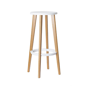 PAPERFLOW Woody, Sgabello alto, ABS e Faggio verniciato, Bianco/Faggio (confezione 2 pezzi) PAPERFLOW Woody, Sgabello alto, ABS e Faggio verniciato, Bianco/Faggio (confezione 2 pezzi)