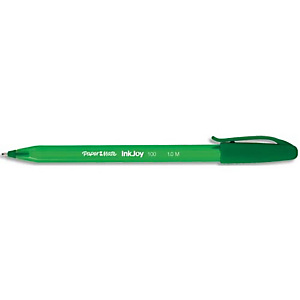 PAPERMATE Stylo bille à capuchon, pointe moyenne, corps triangulaire plastique couleur, encre ULV Verte. PAPERMATE Stylo bille à capuchon, pointe moyenne, corps triangulaire plastique couleur, encre ULV Verte.