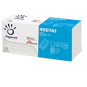 PAPERNET Asciugamani piegati a C - 33 x 23 cm - goffratura a onda+ - 19,5 gr - bianco - conf. 144 pezzi PAPERNET Asciugamani piegati a C - 33 x 23 cm - goffratura a onda+ - 19,5 gr - bianco - conf. 144 pezzi