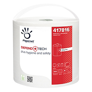 PAPERNET Bobina industriale a 2 veli Defend Tech, 660 strappi, Bianco PAPERNET Bobina industriale a 2 veli Defend Tech, 660 strappi, Bianco