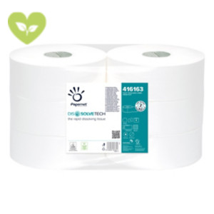 PAPERNET Carta igienica in rotolo Maxi Jumbo Dissolve Tech, Pura Cellulosa, 1 velo, 500 m, Bianco (confezione 6 rotoli) PAPERNET Carta igienica in rotolo Maxi Jumbo Dissolve Tech, Pura Cellulosa, 1 velo, 500 m, Bianco (confezione 6 rotoli)