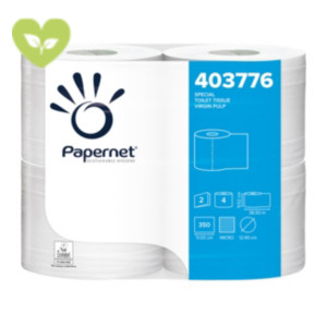 PAPERNET Carta igienica in rotolo, Pura Cellulosa, 2 veli, 350 strappi, Bianco (confezione 4 rotoli) PAPERNET Carta igienica in rotolo, Pura Cellulosa, 2 veli, 350 strappi, Bianco (confezione 4 rotoli)