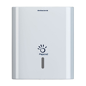 PAPERNET Dispenser antibatterico Linea Hy Tech per asciugamani piegati a C e a V, Bianco PAPERNET Dispenser antibatterico Linea Hy Tech per asciugamani piegati a C e a V, Bianco