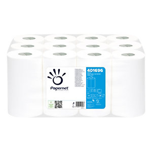 PAPERNET Rotolo di asciugamani di carta per dispenser, 2 veli, 210 fogli, 234 mm, Bianco (confezione 12 rotoli)
