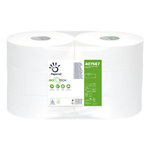 PAPERNET Rotolo di carta igienica Maxi Jumbo Superior, 2 veli, 811 fogli, Con superficie in rilievo, 95 mm, Bianco (confezione 6 rotoli)