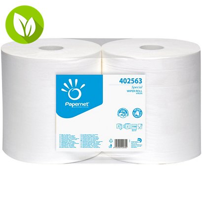 PAPERNET Special Wiper Roll . Bobina industrial. Toallita de limpieza de papel, 2 capas, 1500 hojas, blanco