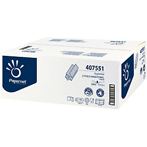 PAPERNET Superior Asciugamani di carta piegati, 2 veli, 130 pezzi, Superficie goffrata, Piega a Z, 240 mm, Bianco PAPERNET Superior Asciugamani di carta piegati, 2 veli, 130 pezzi, Superficie goffrata, Piega a Z, 240 mm, Bianco