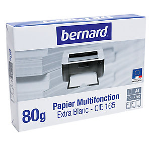 Papier blanc Bernard A4 80g, 5 ramettes de 500 feuilles