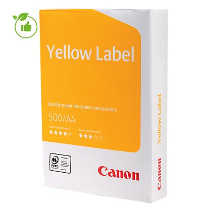 Papier blanc Canon Yellow Label A4 80g, 5 ramettes de 500 feuilles - 1