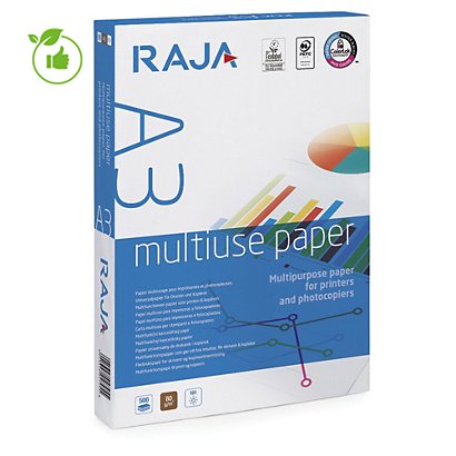 Papier blanc Raja multiuse A3 80g, 5 ramettes de 500 feuilles